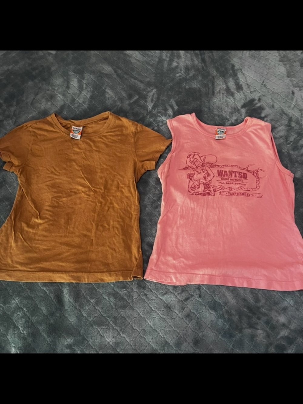 Vintage Weavers Girl Y2K Tank Tee Bundle Made in USA Pink Graphic Brown Medium